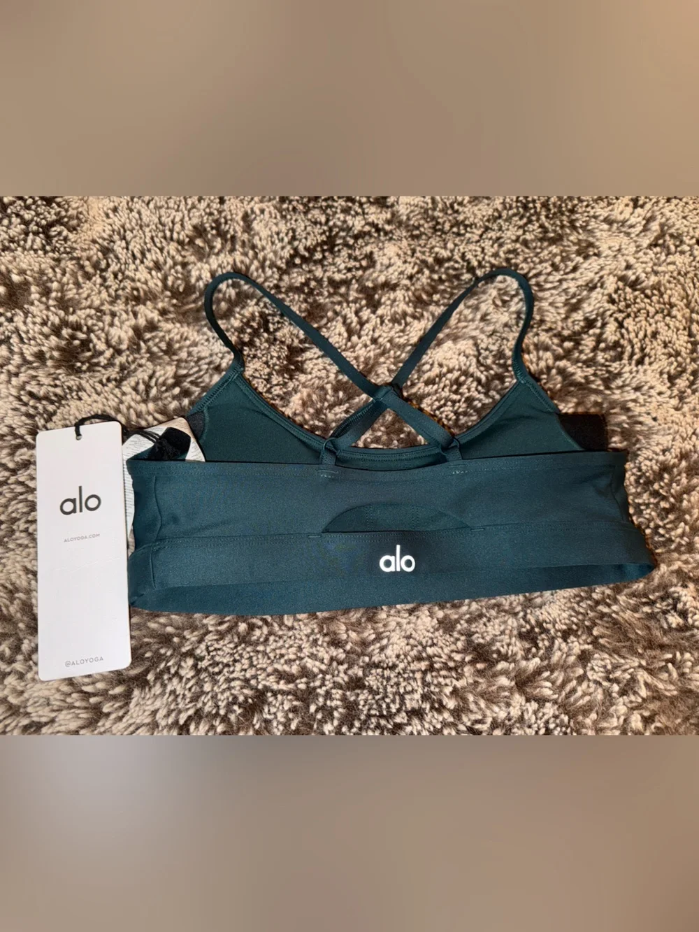 ALO Yoga Airlift Intrigue Bra in Midnight Green - Picture 5 of 5